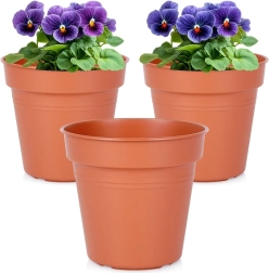 Macetas de jardín de plástico redondas de 13 cm, set de 3 uds.
