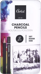 Carbón de dibujo, set de 12 uds., 19 cm