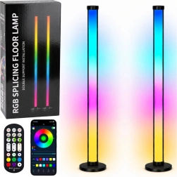 Lámparas de pie Smart RGB LED con control en app y mando a distancia, 125 cm, 2 uds.