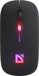 Ratón inalámbrico DEFENDER Touch, clic silencioso, RGB, BT + 2,4 GHz, recargable, 800/1200/1600 DPI, negro
