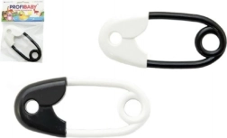 Sonajero con forma de imperdible en blanco y negro 12 cm