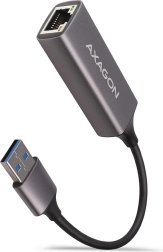 AXAGON USB-A 3.2 adaptador Gigabit Ethernet en acabado metálico, gris titanio