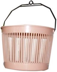 Cesta redonda para pinzas con ojal 20 × 15 cm, plástico, mezcla de colores