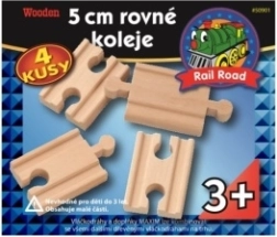 Vías rectas 5 cm – conectores, 4 uds