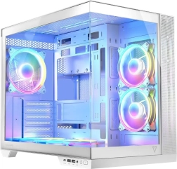 Caja de PC Volcano Panorama Apex ARGB 5F Midi – blanca