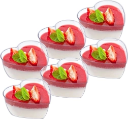 Vasitos de postre en forma de corazón 120 ml, 6 uds