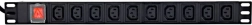 Regleta PDU para rack 10x C13, 1U, 16A, enchufe C19, 2 m