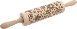Rodillo de repostería de madera en relieve para masa copos de nieve 39 cm