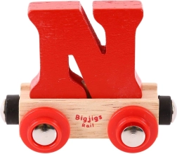 Bigjigs Rail vagón con la letra N para tren de madera