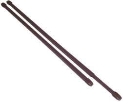 Barra telescópica para visillos 50–90 cm, metálica, marrón, set de 2 uds