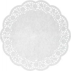 Juego de 8 bases redondas de papel para tarta de 35 cm blancas