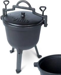Caldero de hierro fundido con patas y tapa Vilde Cast Line 8 l