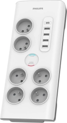 Protección contra sobretensiones con 6 tomas FR, USB 35 W, cable de 2 m