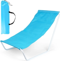 Tumbona de playa plegable con bolsa, azul