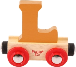 Tren de madera Bigjigs Rail con la letra L