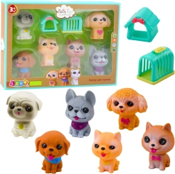 Figuritas de goma de perritos con sonido - set de 6 uds.