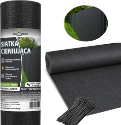 Malla de sombreo y ocultación 1,5 × 50 m 95 % 180 g/m² + 100 bridas