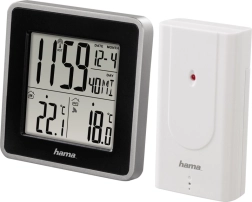 Estación meteorológica digital Hama EWS Intro con sensor inalámbrico y reloj controlado por radio