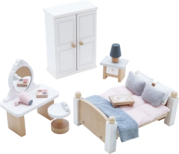 Juego de muebles de dormitorio para casa de muñecas