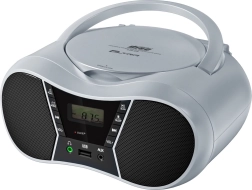 Reproductor de radio portátil CD/MP3 con USB y Bluetooth – plateado
