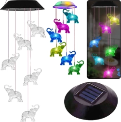 Lámparas LED solares de jardín Campanillas de elefante de colores