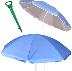 Sombrilla de playa y jardín con protección UV 150 cm, azul