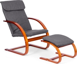 Sillón mecedor finlandés con reposapiés ModernHome para el salón