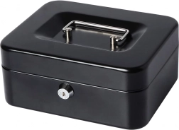Caja registradora metálica para dinero, monedas, billetes y documentos con llave