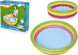 Piscina infantil hinchable Bestway con fondo blando, 3 aros (102 × 25 cm)