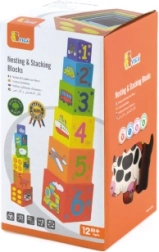 Bloques de construcción de madera para niños a partir de 12 meses