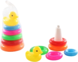 Rompecabezas apilable de plástico en forma de cono con patito 17 × 10 cm