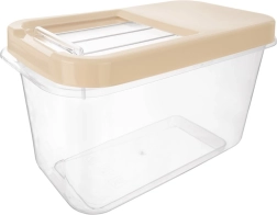 Contenedor universal transparente con tapa deslizante 10 l – beige