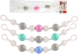 Juguete colgante para cochecito con flores y bolitas