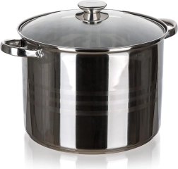 Olla de acero inoxidable 30 cm con tapa de cristal 16,2 l LIVING