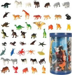 Juego de figuras de animales: marinos, salvajes, de granja y dinosaurios, 48 uds