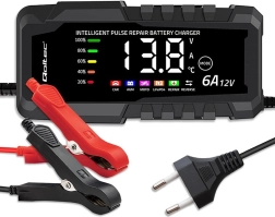 Cargador microprocesado 12 V 6 A con función de reparación para baterías AGM, GEL y LiFePO4 con LCD