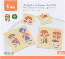 VIGA Puzzle educativo de madera Vestirse
