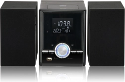 Microcadena en torre con Bluetooth, CD y USB – negro