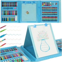 Set de material artístico en maletín 208 piezas – azul
