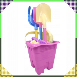 Set de juguetes de playa con cubo y moldes, 9 piezas