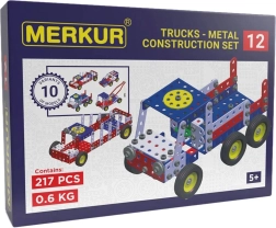 Kit de construcción metálico Merkur, vehículo de remolque, 217 piezas
