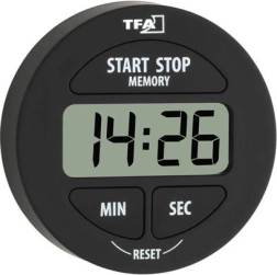 Minutero de cocina digital con cronómetro, negro