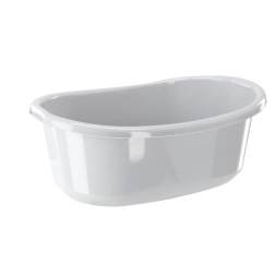 Palangana ovalada de plástico con asas 45 l, gris claro