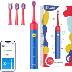 Cepillo de dientes sónico infantil con app BITVAE, azul