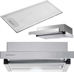 Campana extractora telescópica de cocina 50 cm inox BERDSEN BT-233 con iluminación LED