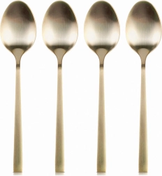 Cucharillas de té doradas de acero inoxidable, juego de 4 unidades