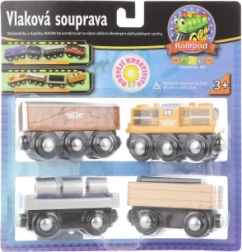 Conjunto de tren de carga con locomotora diésel