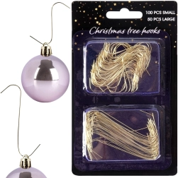 Ganchos dorados para adornos navideños de 4 y 6 cm, 150 uds