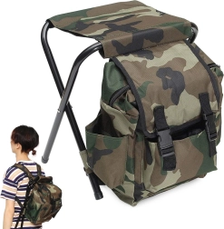 Silla de pesca plegable con mochila 3 en 1, camo