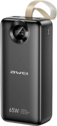 Powerbank Awei PA-34 30000 mAh 65 W con carga rápida, negra